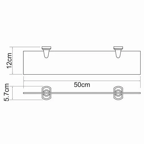 Полка WasserKRAFT Oder K-3024 стеклянная хром Полка WasserKRAFT Oder K-3024 стеклянная хром