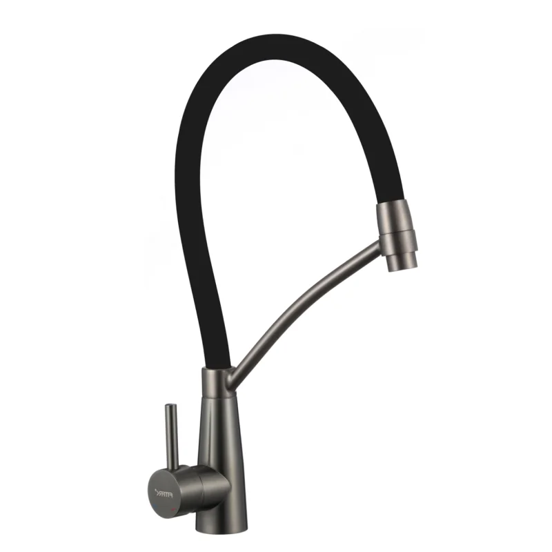 Смеситель для кухни Fmark FS8255Q-01 с гибким изливом, графит — Изображение 1