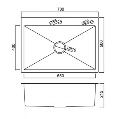 Кухонная мойка FRAP FS7050-9 оружейная сталь Кухонная мойка FRAP FS7050-9 оружейная сталь