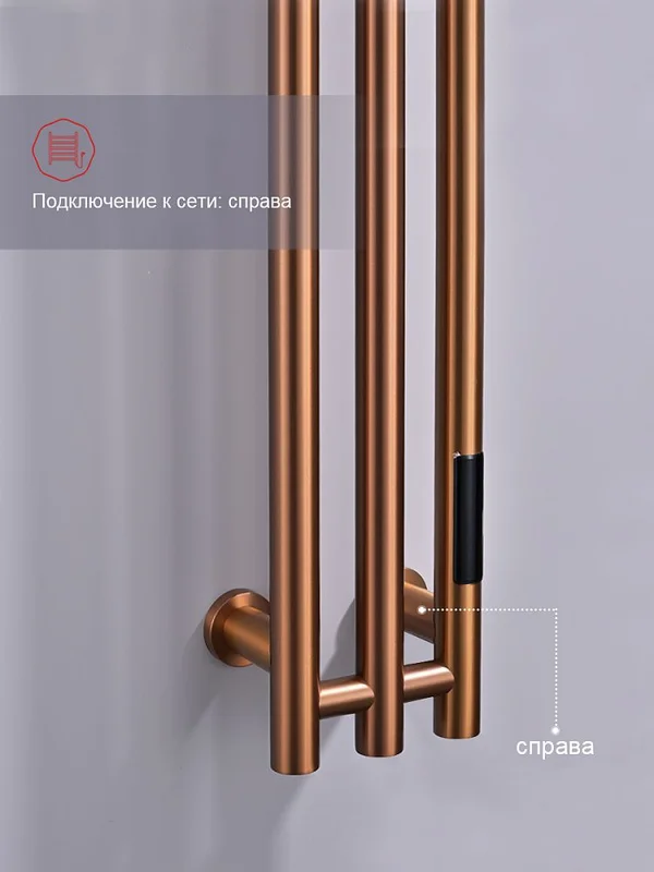 Полотенцесушитель электрический RAGLO R350.16.33 настенный сенсорный узкий с терморегулятором, матовая медь — Изображение 12