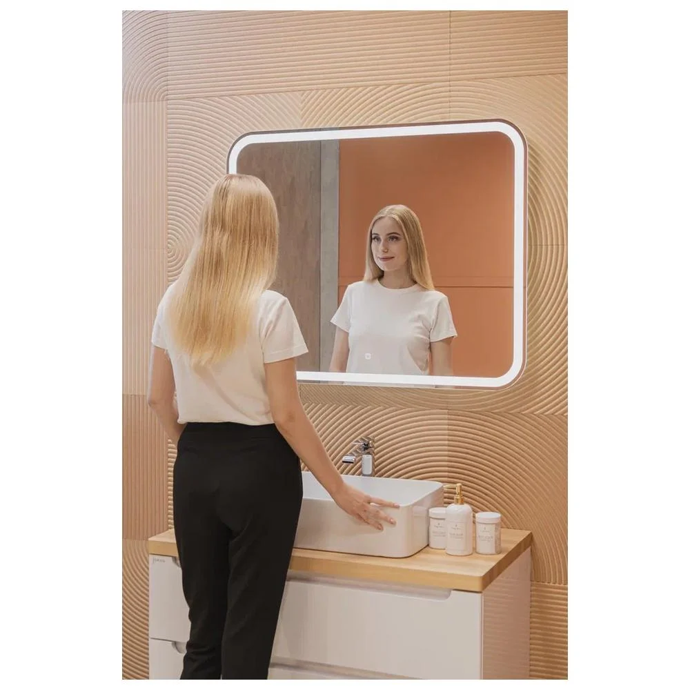 Зеркало Silver Mirrors Stiv neo-S 1000х800 LED-00002887 cенсорный выключатель бегущая подсветка — Изображение 13