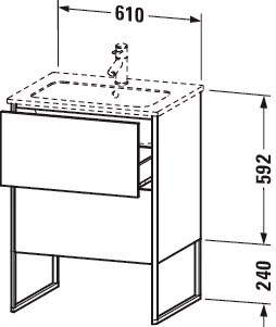 Тумба под раковину Duravit XSquare XS444502222 напольная 61 см белая глянцевый Тумба под раковину Duravit XSquare XS444502222 напольная 61 см белая глянцевый