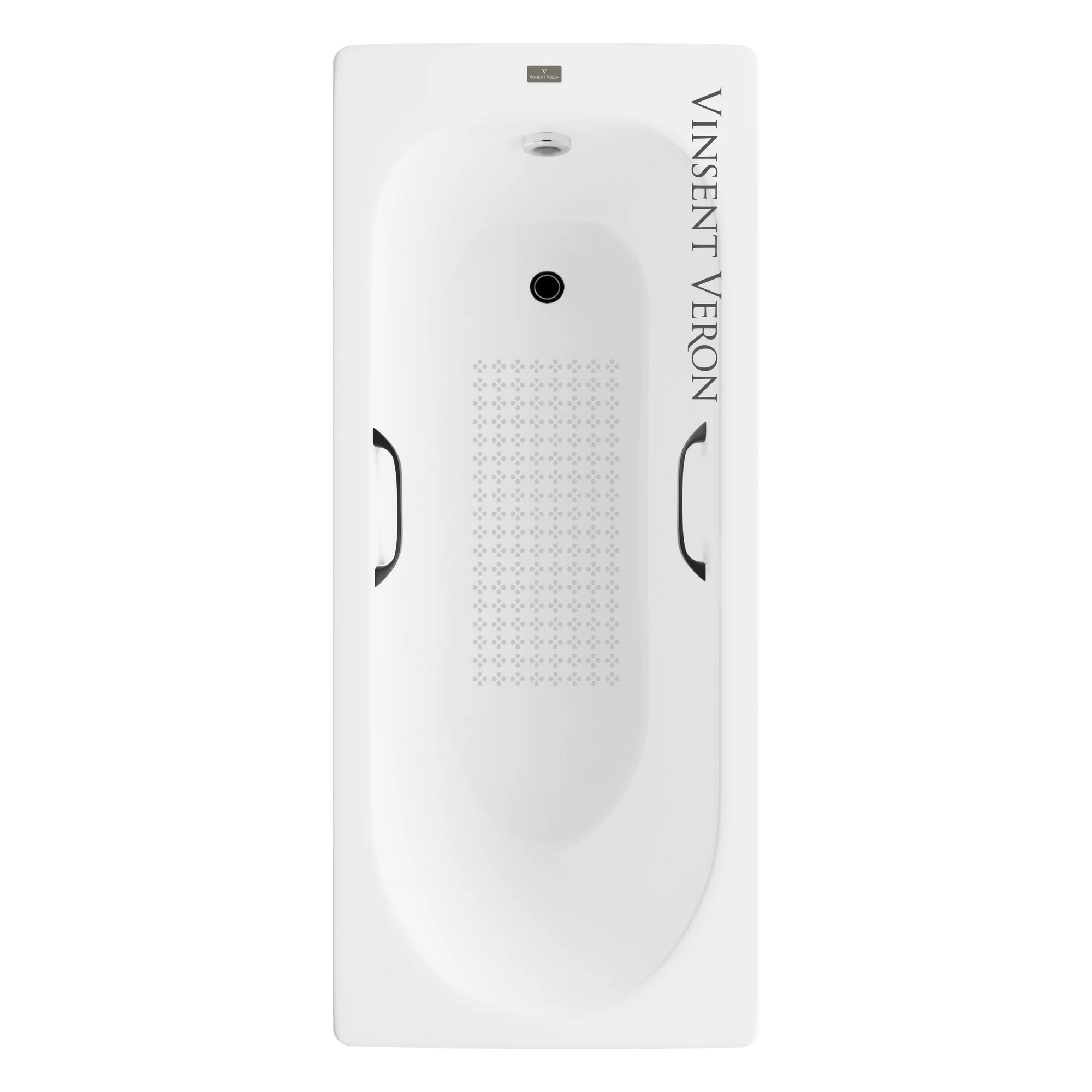 Ванна чугунная Vinsent Veron Soissons 170x70x42 VCN1707042H/VH0012BL-AS с черными матовыми ручками и антискользящим покрытием Ванна чугунная Vinsent Veron Soissons 170x70x42 VCN1707042H/VH0012BL-AS с черными матовыми ручками и антискользящим покрытием