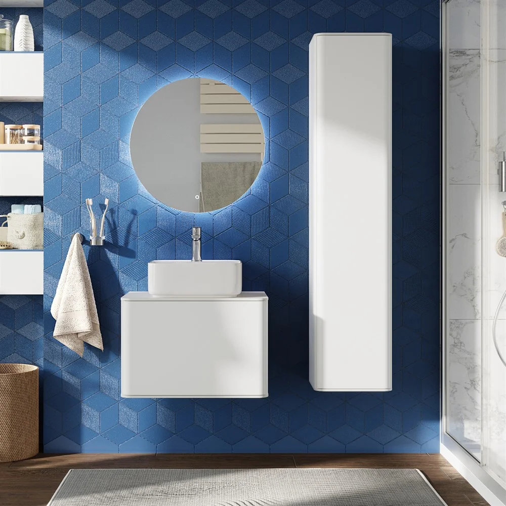 Комплект мебели STWORKI Ноттвиль 60 белая, без выреза под смеситель, подвесная, российская (гарнитур 444524 Комплект мебели STWORKI Ноттвиль 60 белая, без выреза под смеситель, подвесная, российская (гарнитур 444524