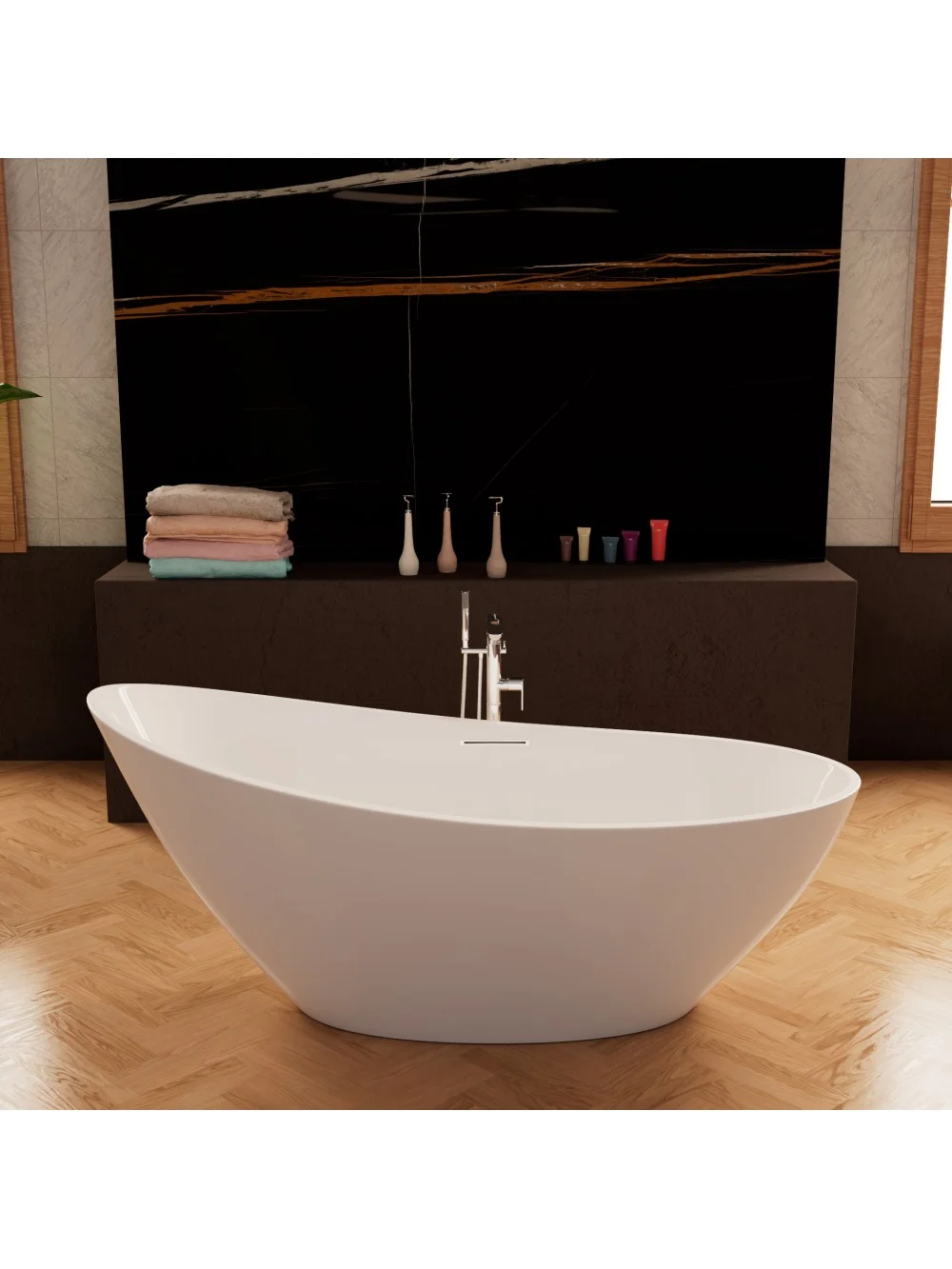 Ванна отдельностоящая Frank F6104 White/Black 170x75 см 12516 акриловая Ванна отдельностоящая Frank F6104 White/Black 170x75 см 12516 акриловая