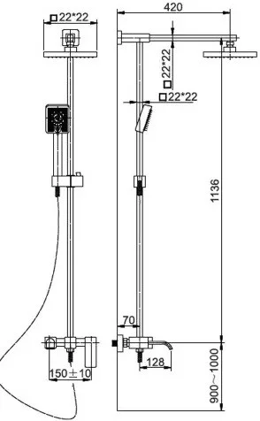 Душевая система Kaiser SX-1113 Душевая система Kaiser SX-1113