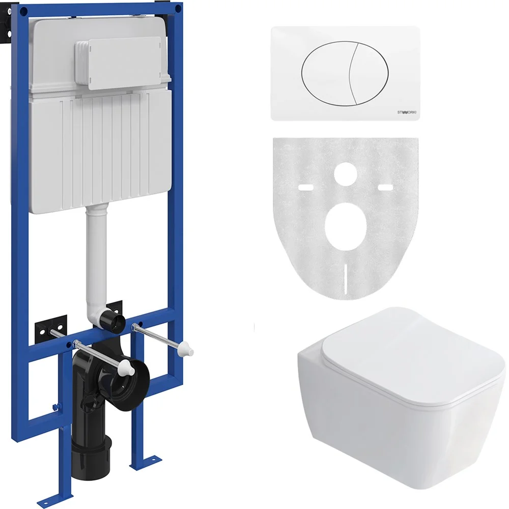 Комплект Унитаз подвесной STWORKI Монтре SETK3204-2616 безободковый, с микролифтом + Система инсталл 561196 Комплект Унитаз подвесной STWORKI Монтре SETK3204-2616 безободковый, с микролифтом + Система инсталл 561196