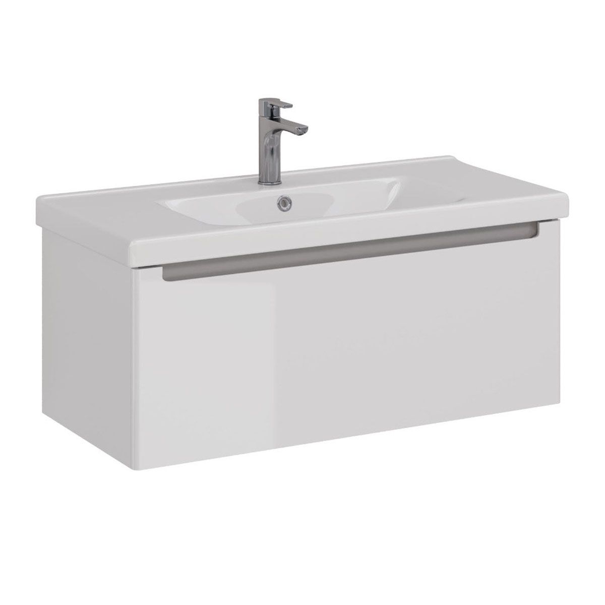 Тумба под раковину Lemark BUNO MINI 100 см подвесная, серый/белый LM05BM100T Тумба под раковину Lemark BUNO MINI 100 см подвесная, серый/белый LM05BM100T