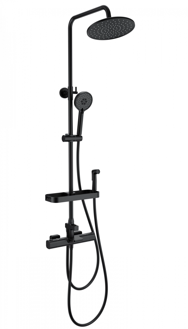 Душевая система Wonzon & Woghand с термостатом, черный матовый (WW-C3017-A1-MB) Душевая система Wonzon & Woghand с термостатом, черный матовый (WW-C3017-A1-MB)