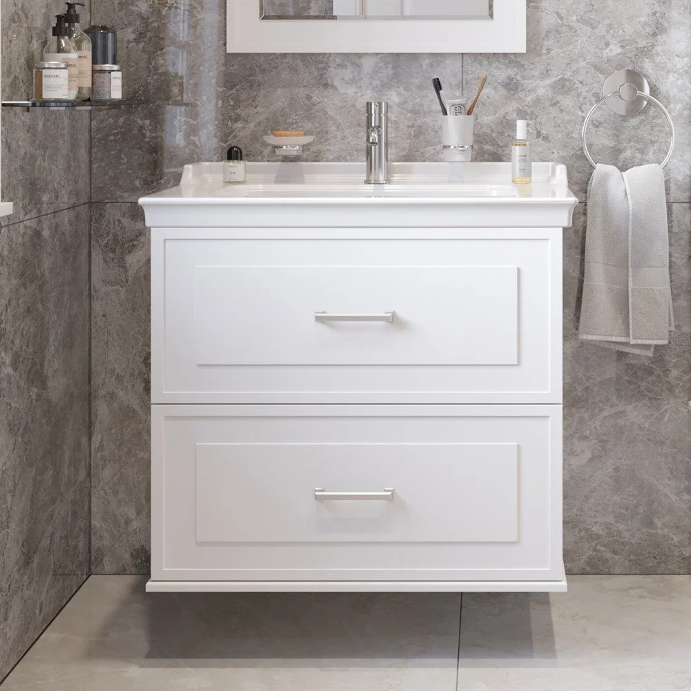 Тумба с раковиной STWORKI Хадстен 80 белая 540887 Тумба с раковиной STWORKI Хадстен 80 белая 540887