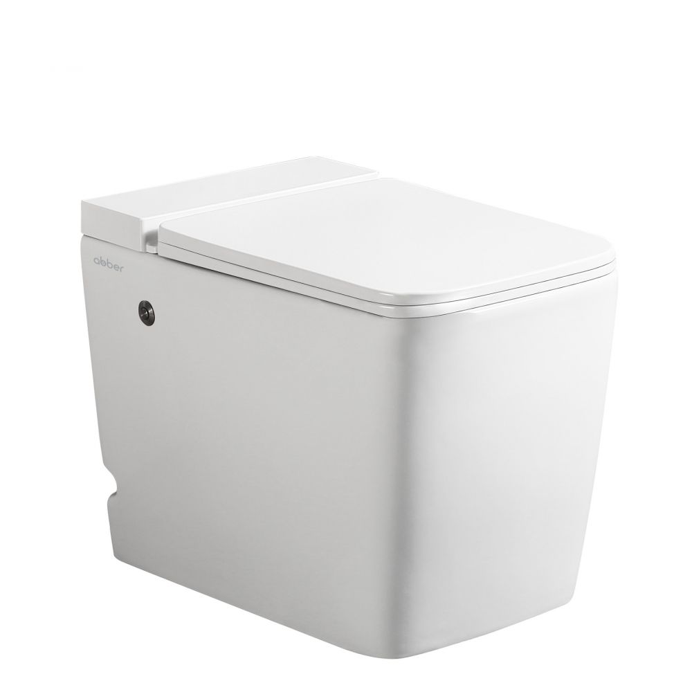 Унитаз приставной ABBER Rechteck AC1212P белый с импульсным смывом с крышкой микролифт Унитаз приставной ABBER Rechteck AC1212P белый с импульсным смывом с крышкой микролифт