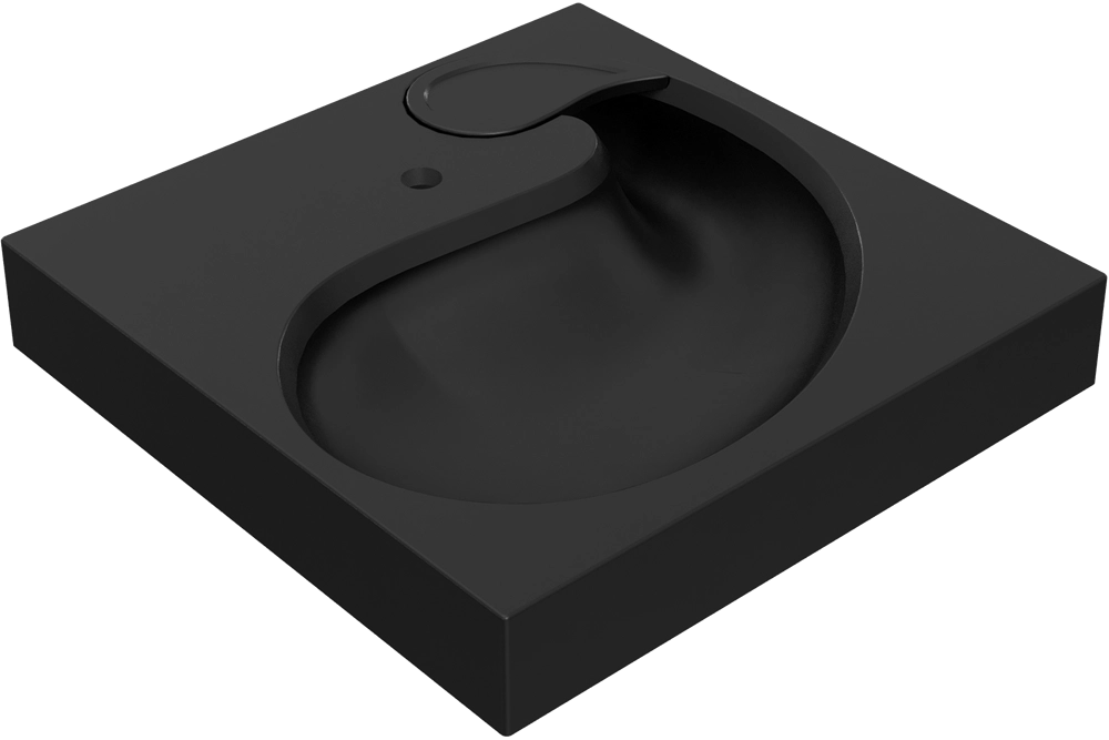 Раковина STWORKI Дублин 60 см черная матовая, на стиральную машину 558133 Раковина STWORKI Дублин 60 см черная матовая, на стиральную машину 558133