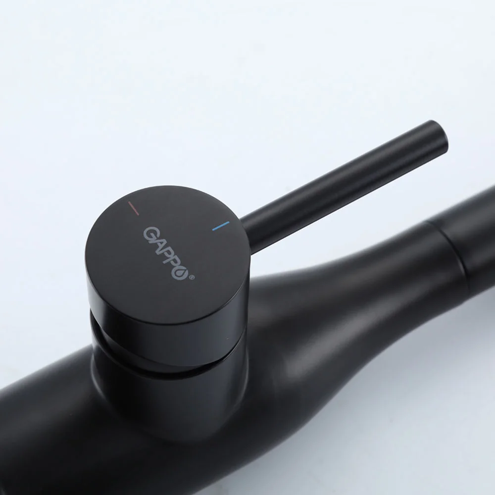 Смеситель для кухни GAPPO G4098-16 с гибким изливом, черный — Изображение 11
