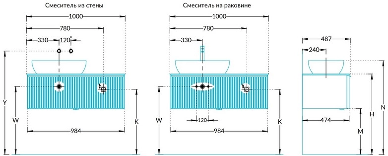 Тумба под раковину Kerama Marazzi Iconico IC.100.1\BLK подвесная 100 с рифленым стеклом, черная — Изображение 7