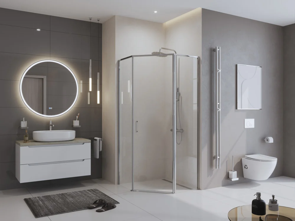 Душевой уголок BelBagno UNO-195-P-1-80-C-Cr — Изображение 2