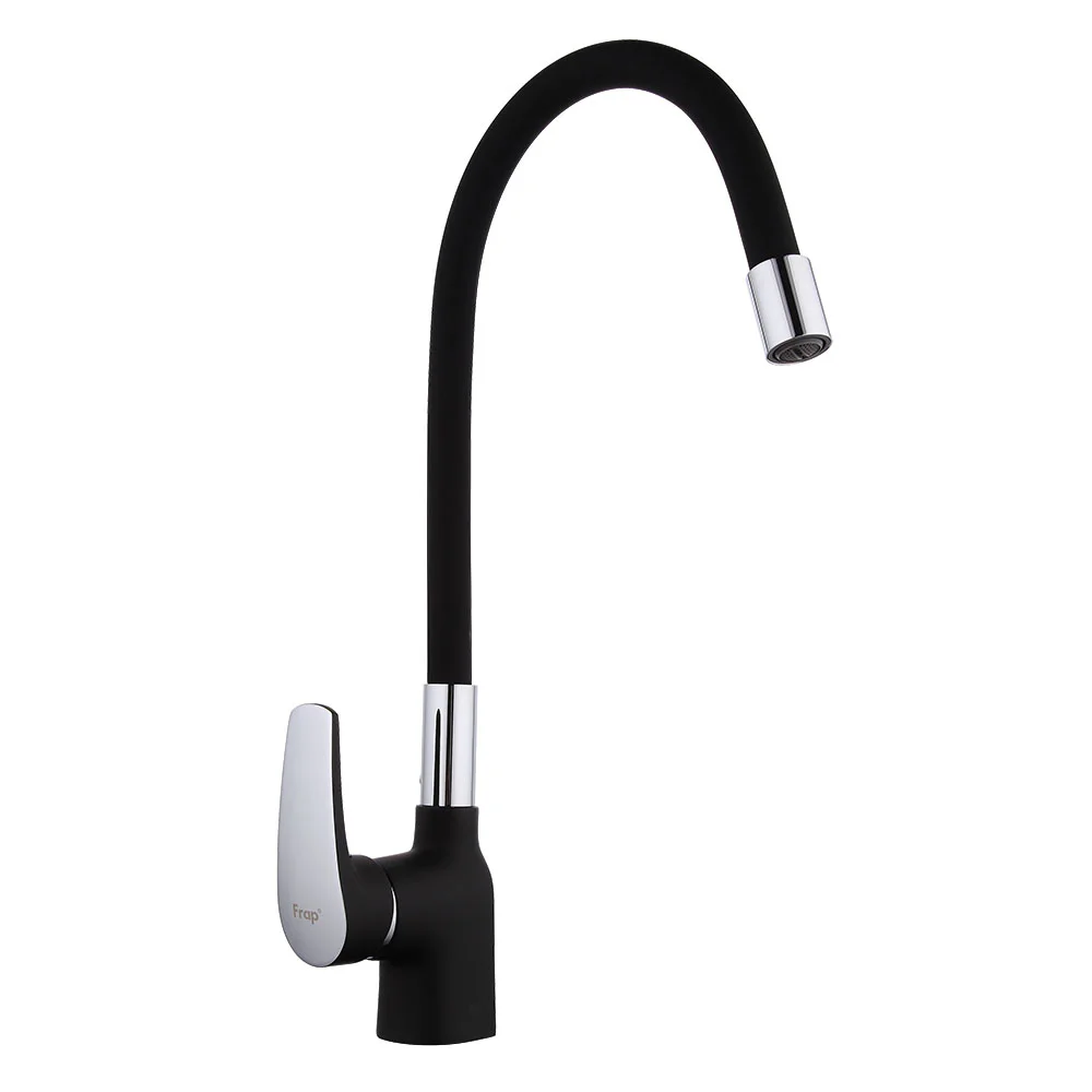 Смеситель для кухни FRAP F4453-04 с гибким изливом, черный — Изображение 1