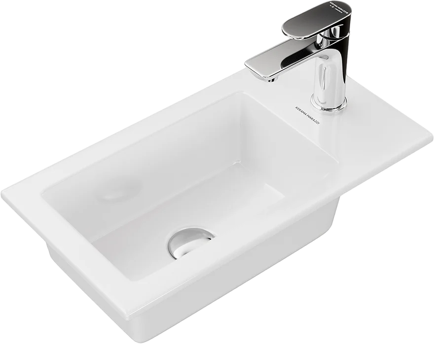 Раковина Kerama Marazzi Lato LA.wb.50 встраиваемая сверху 50, белая глянцевая — Изображение 1