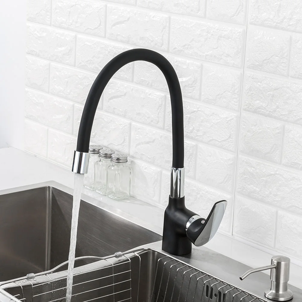 Смеситель для кухни FRAP F4453-04 с гибким изливом, черный — Изображение 7