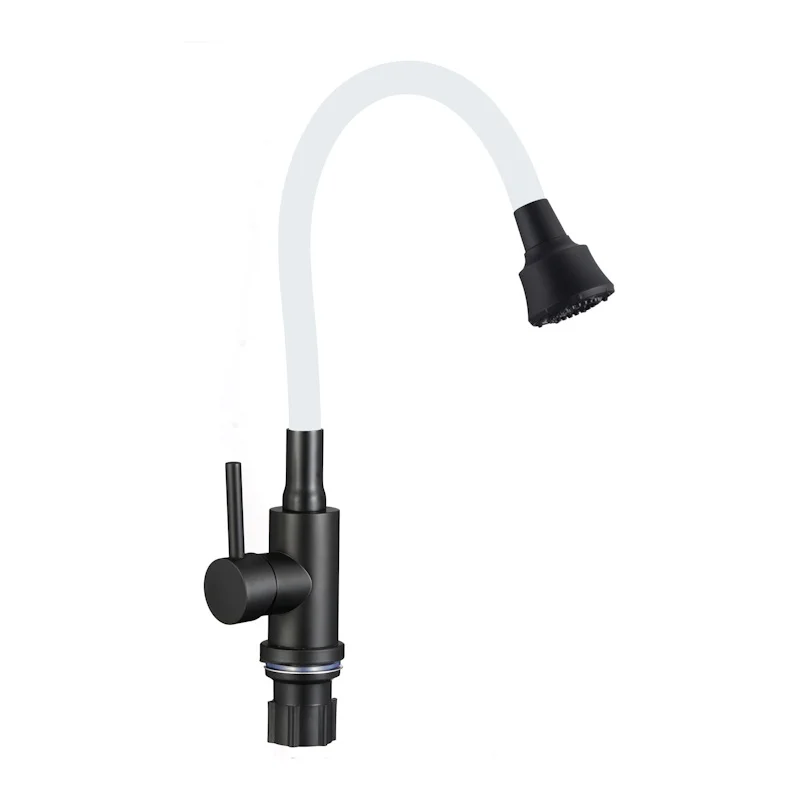 Смеситель для кухни Fmark FS8288H-022 с гибким изливом, черный/белый — Изображение 1