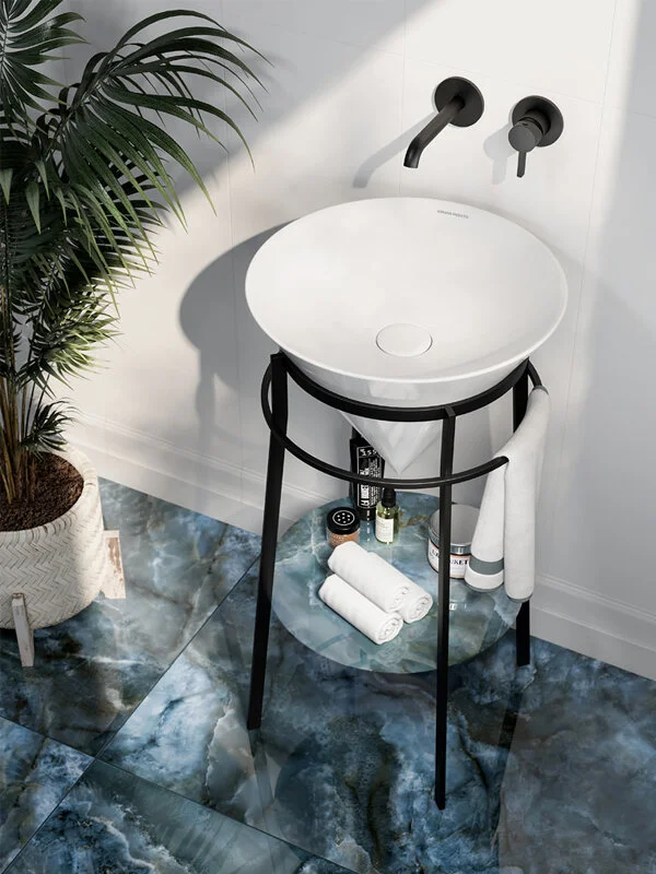 Консоль под раковину Kerama Marazzi Cono CO.44\BLK.M напольная 44, черная матовая — Изображение 10