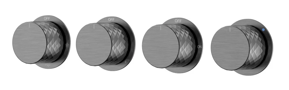 Смеситель для душа Boheme STICK DIAMOND 124-5-GM.1 встроенный GUN METAL 5-проходной — Изображение 1