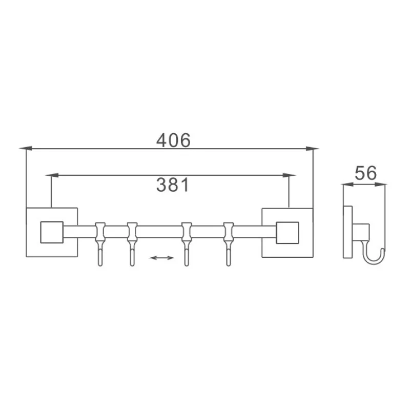 Крючок Haiba HB8615-4 хром — Изображение 2