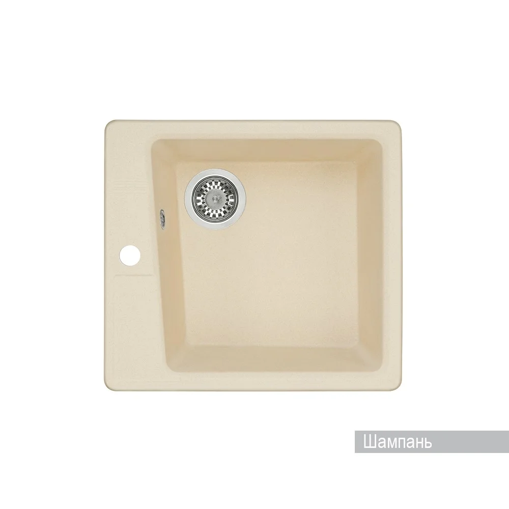 Кухонная мойка Aquaton Парма 1A713032PM290 из литого мрамора, квадратная, шампань Кухонная мойка Aquaton Парма 1A713032PM290 из литого мрамора, квадратная, шампань
