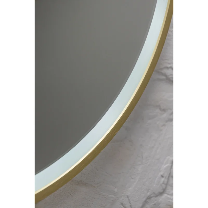 Зеркало Silver Mirrors Deluna LED-00003162 D700 алюминиевый профиль золото подогрев сенсорный выключатель — Изображение 14