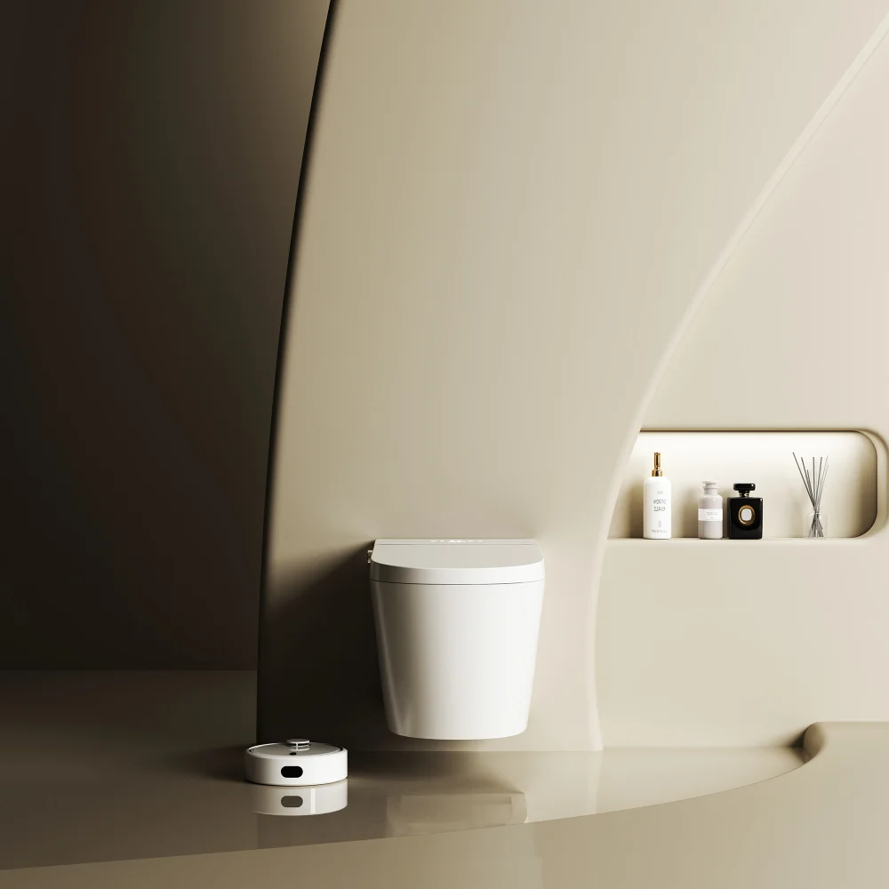 Унитаз SMART ABBER Bequem AC1123SR с функцией биде, подвесной, белый, с голосовым управлением — Изображение 8