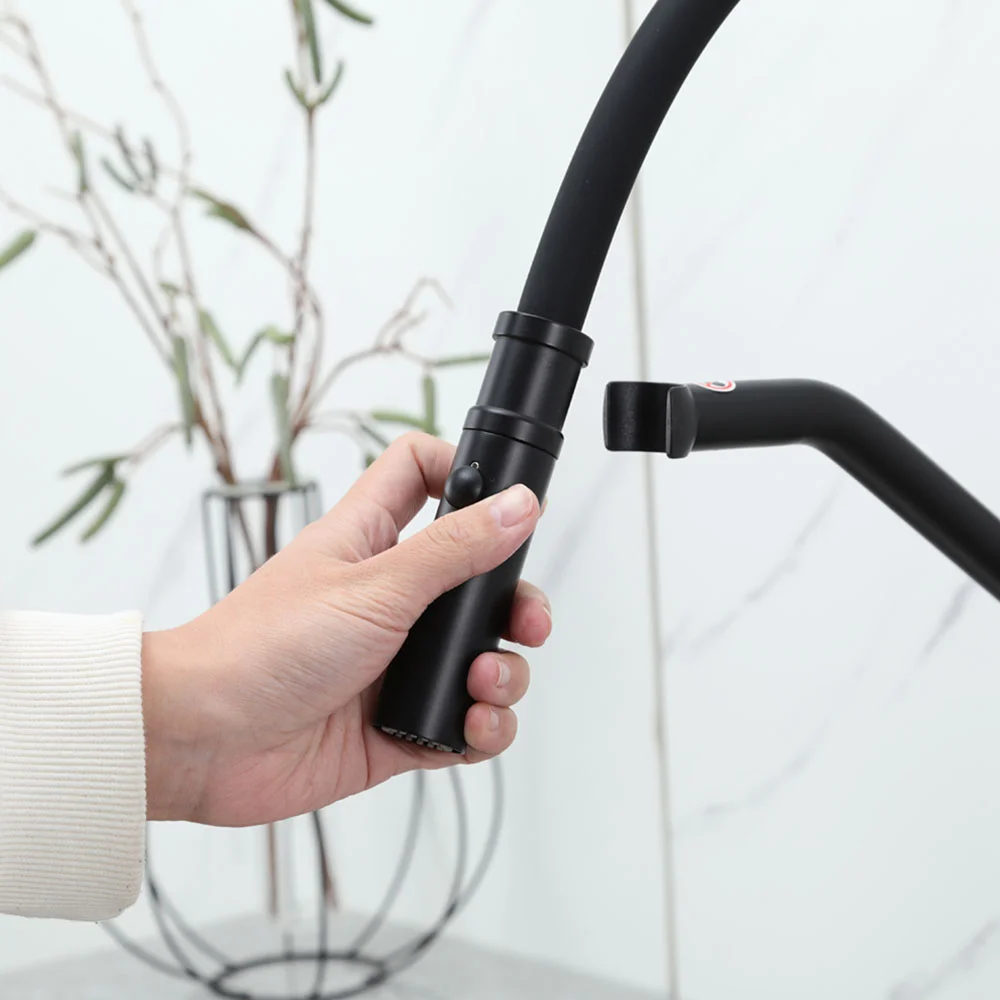 Смеситель для кухни GAPPO G4098-16 с гибким изливом, черный — Изображение 6