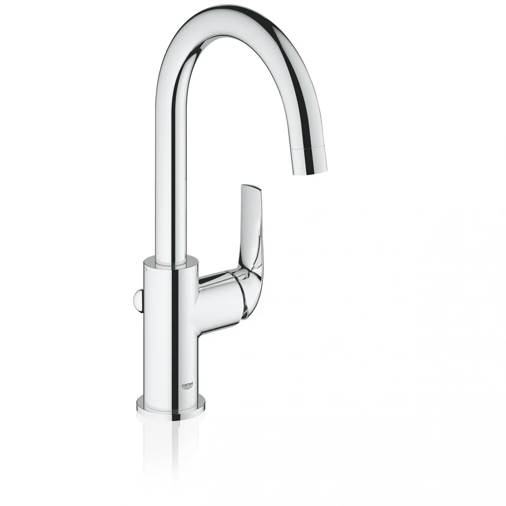 Смеситель для раковины GROHE BauCurve со сливным гарнитуром, L-Size, хром (23090000) Смеситель для раковины GROHE BauCurve со сливным гарнитуром, L-Size, хром (23090000)