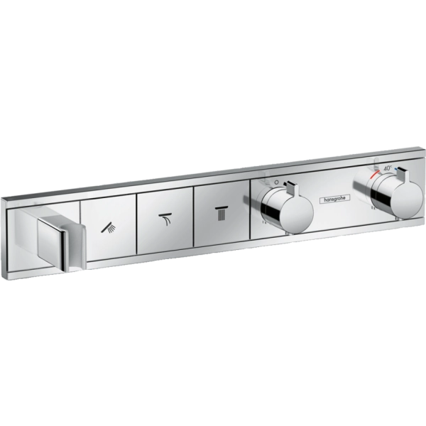Смеситель для душа hansgrohe RainSelect на 3 потребителя термостатический, хром 15356000 Смеситель для душа hansgrohe RainSelect на 3 потребителя термостатический, хром 15356000
