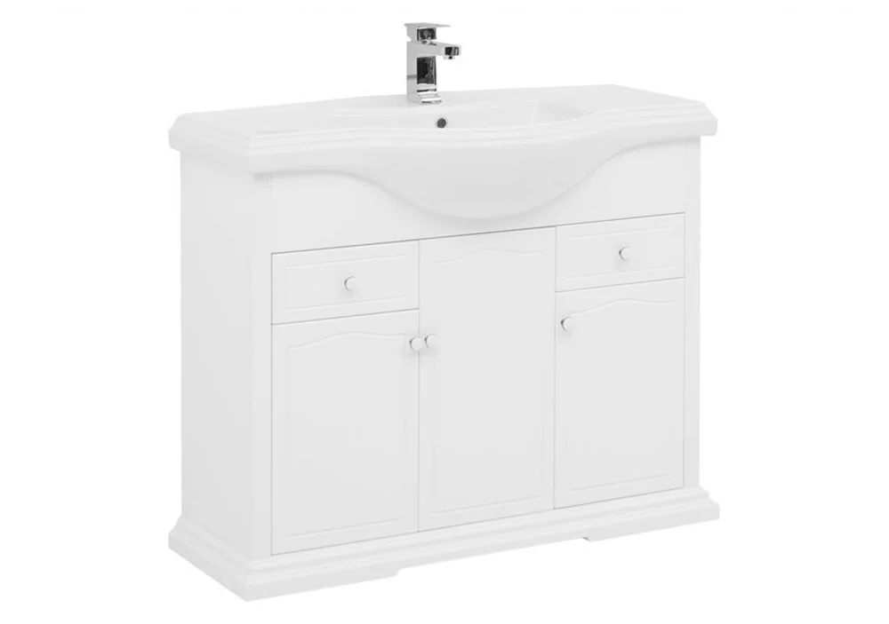 Тумба с раковиной Aquanet Лагуна Классик 105 белый 00201304 + 00188365 Тумба с раковиной Aquanet Лагуна Классик 105 белый 00201304 + 00188365