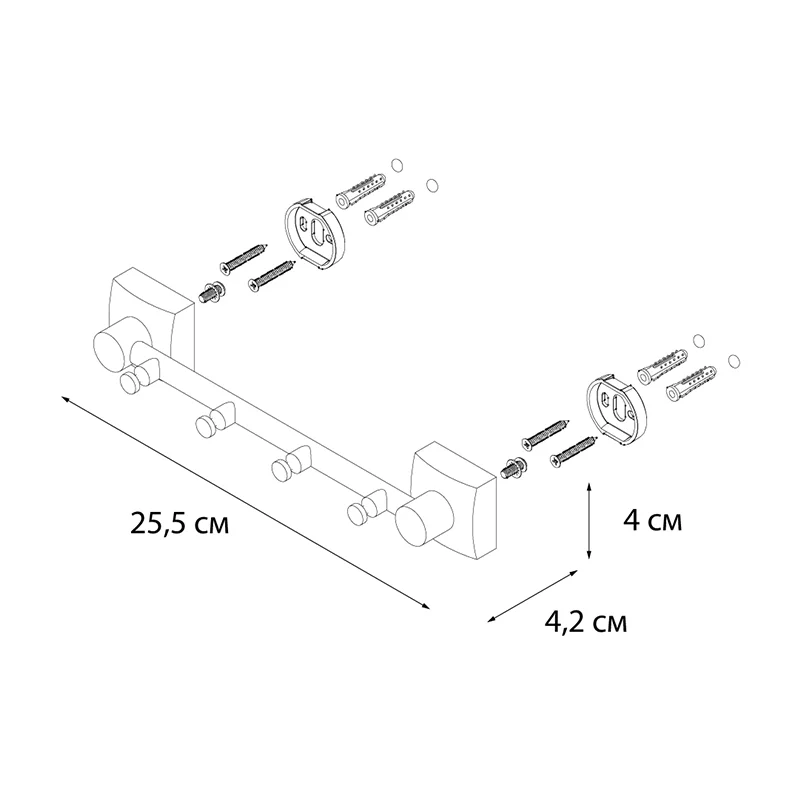 Крючок FIXSEN KVADRO FX-61305-4 хром — Изображение 2