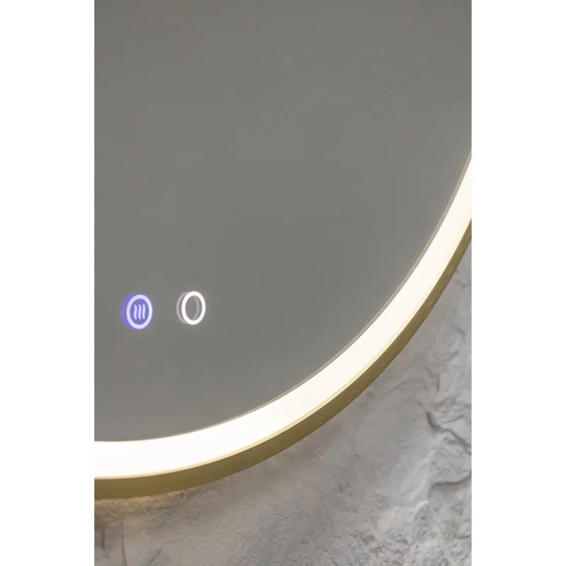 Зеркало Silver Mirrors Deluna LED-00003162 D700 алюминиевый профиль золото подогрев сенсорный выключатель — Изображение 10