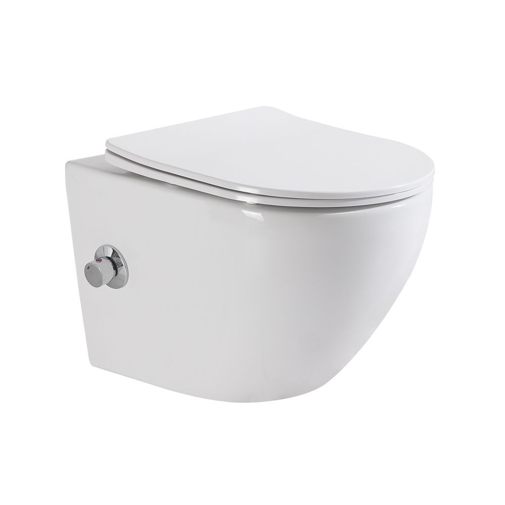 Унитаз подвесной BelBagno UNO BB3105CHR-BS/SC с сиденьем, функцией биде и смесителем Унитаз подвесной BelBagno UNO BB3105CHR-BS/SC с сиденьем, функцией биде и смесителем