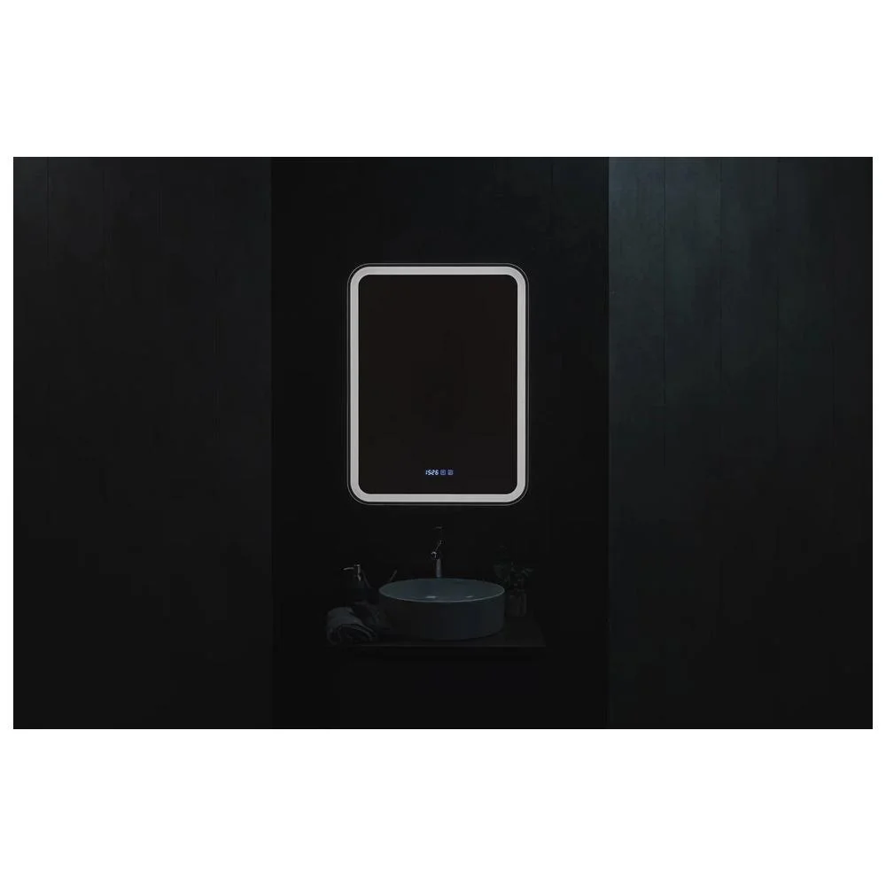 Зеркальный шкаф Silver Mirrors Фиджи-Антрацит 60 LED-00003043 правый часы подогрев сенсорный выключатель — Изображение 4