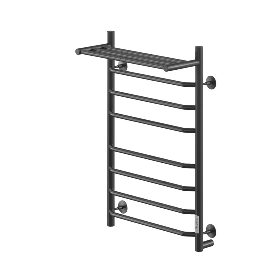 Полотенцесушитель электрическийкабельный Ника WAY-3 80/50 с полкой RAL9005 черный матовый U Полотенцесушитель электрическийкабельный Ника WAY-3 80/50 с полкой RAL9005 черный матовый U