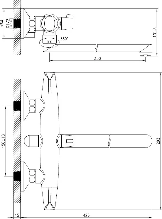 Смеситель для ванны Iddis Funk FUNSBL2i10 универсальный Смеситель для ванны Iddis Funk FUNSBL2i10 универсальный