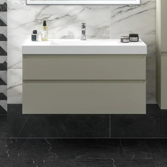 Тумба под раковину Kerama Marazzi CUB.100.2\LIM подвесная Cubo с ящиками 100, лимо матовая — Изображение 5