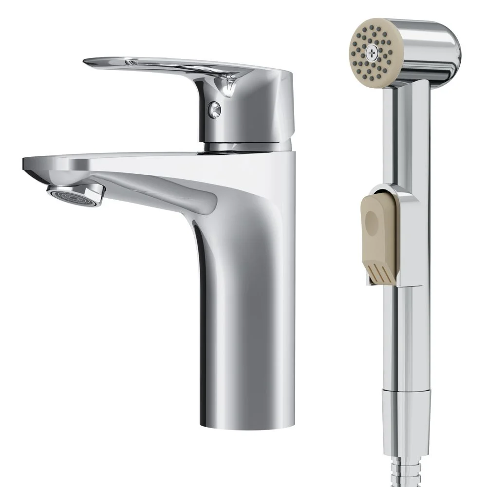 Смеситель для раковины AM.PM Gem F90A03000 с гигиеническим душем, хром Смеситель для раковины AM.PM Gem F90A03000 с гигиеническим душем, хром