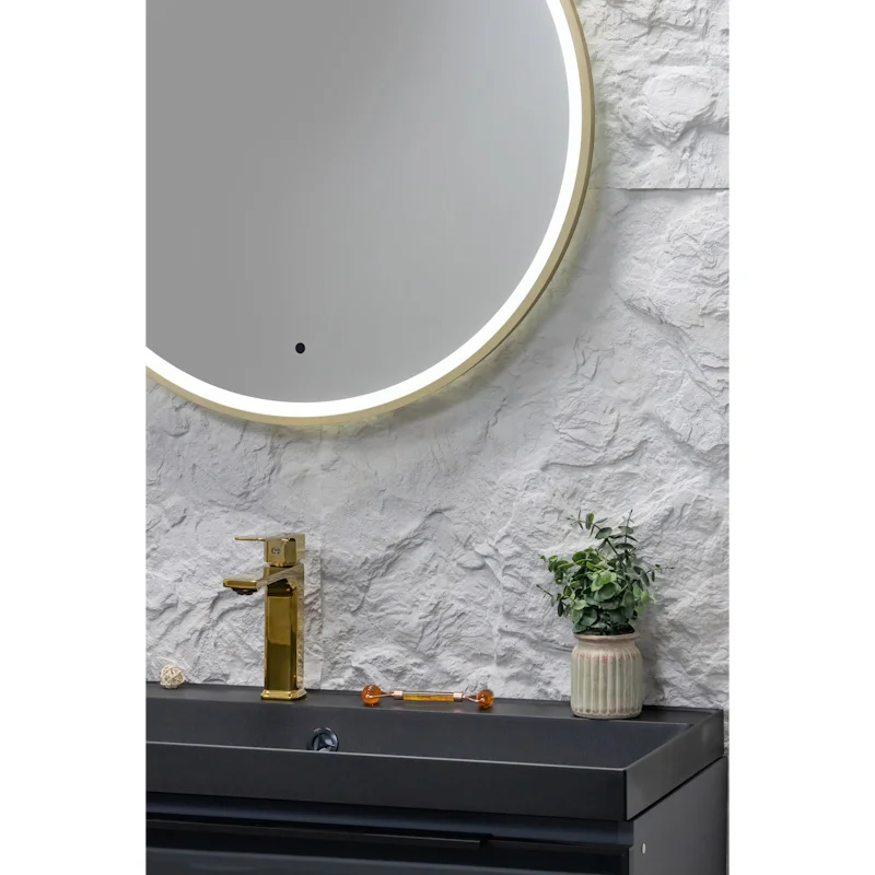 Зеркало Silver Mirrors Deluna LED-00003142 D800 алюминиевый профиль золото бесконтактный сенсор — Изображение 2