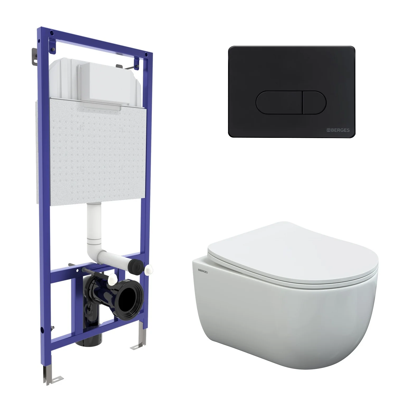 Комплект инсталляции BERGES NOVUM525, с клавишей смыва D5 черная Soft Touch, унитазом VENTAS Rimless и сиденьем Ventas Slim SO, микролифт, быстросъем 043238 Комплект инсталляции BERGES NOVUM525, с клавишей смыва D5 черная Soft Touch, унитазом VENTAS Rimless и сиденьем Ventas Slim SO, микролифт, быстросъем 043238