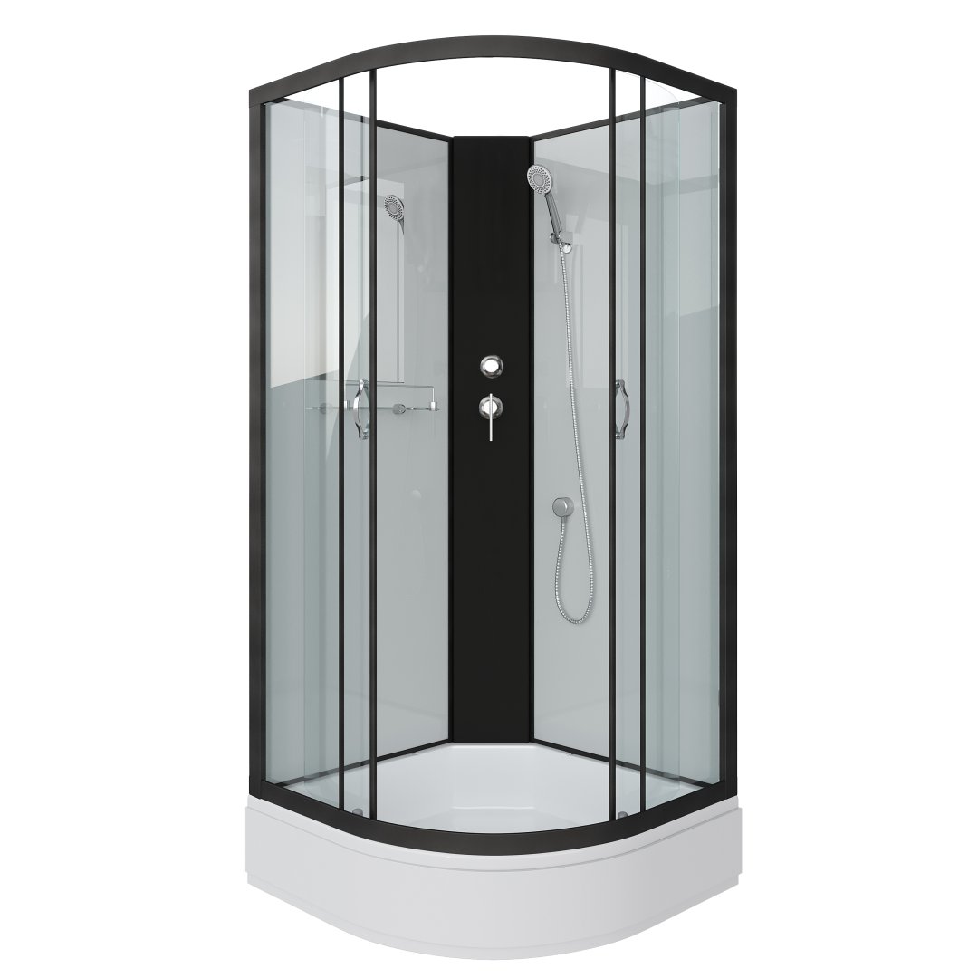 Душевая кабина Niagara Classic NG-6701-14BK (900х900х2000) средний поддон (26см) стекло прозрачное черные профиля 67011414BK Душевая кабина Niagara Classic NG-6701-14BK (900х900х2000) средний поддон (26см) стекло прозрачное черные профиля 67011414BK
