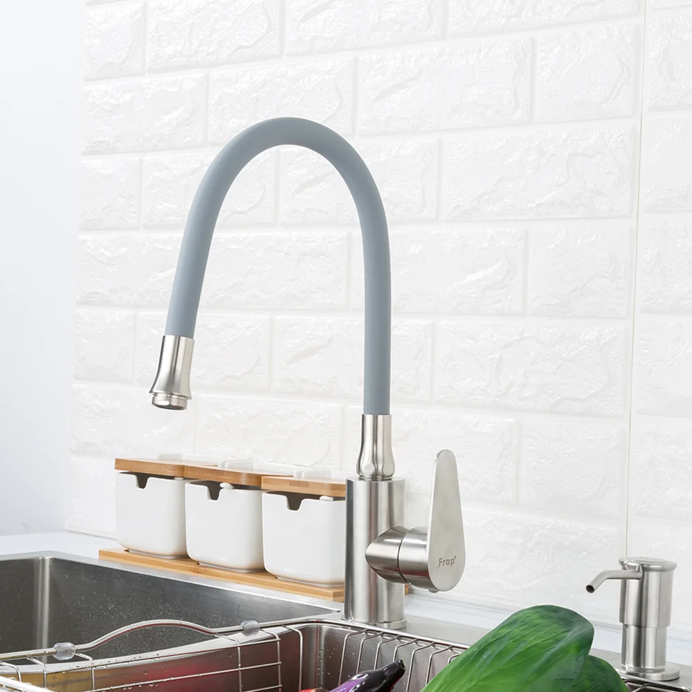 Смеситель для кухни FRAP F4448 с гибким изливом, сатин — Изображение 3