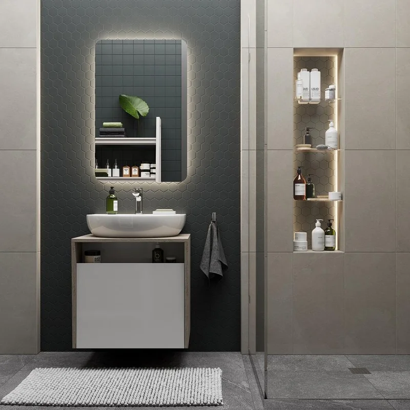 Зеркало Kerama Marazzi Pro PRO.mi.55\WHT с подсветкой LED 55, белый глянцевый — Изображение 4
