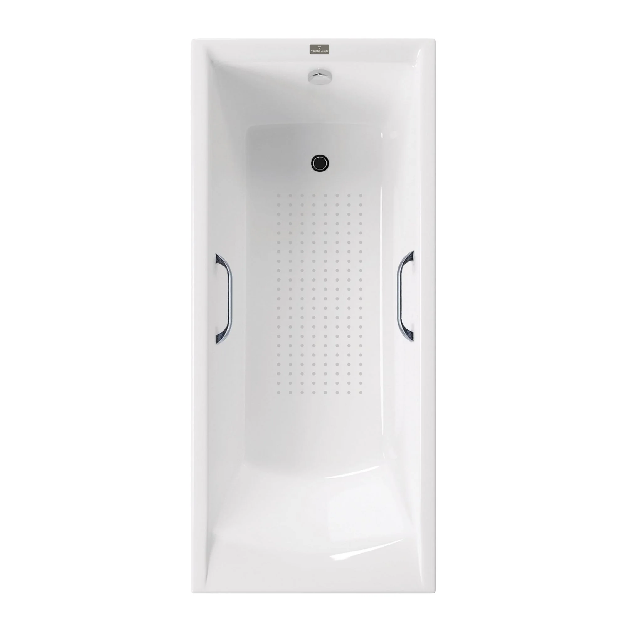 Ванна чугунная Vinsent Veron Devon 170x70x45 VDV1707045H/VH0012CH-AS с хромированными ручками и антискользящим покрытием Ванна чугунная Vinsent Veron Devon 170x70x45 VDV1707045H/VH0012CH-AS с хромированными ручками и антискользящим покрытием