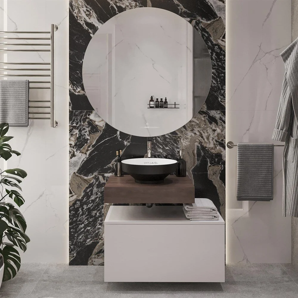 Комплект мебели STWORKI Ольборг 60 столешница дуб карпентер, без отверстий, с тумбой 80, с раковиной 536696 Комплект мебели STWORKI Ольборг 60 столешница дуб карпентер, без отверстий, с тумбой 80, с раковиной 536696