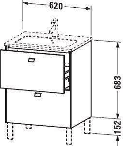 Тумба под раковину Duravit Brioso BR440101052 напольная 62 см Европейский дуб Тумба под раковину Duravit Brioso BR440101052 напольная 62 см Европейский дуб