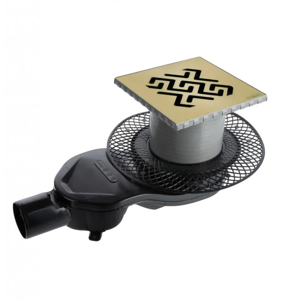 Душевой трап BERGES PLATZ Antik 150х150, бронза, S-сифон D50 H60 боковой 094161 Душевой трап BERGES PLATZ Antik 150х150, бронза, S-сифон D50 H60 боковой 094161